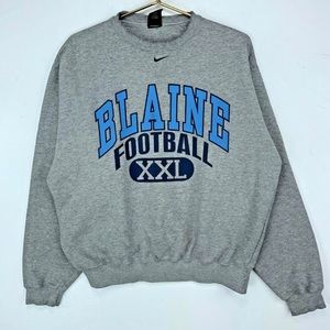Nike Vintage Blaine Football Sweatshirt Crewneck Size Medium Gray